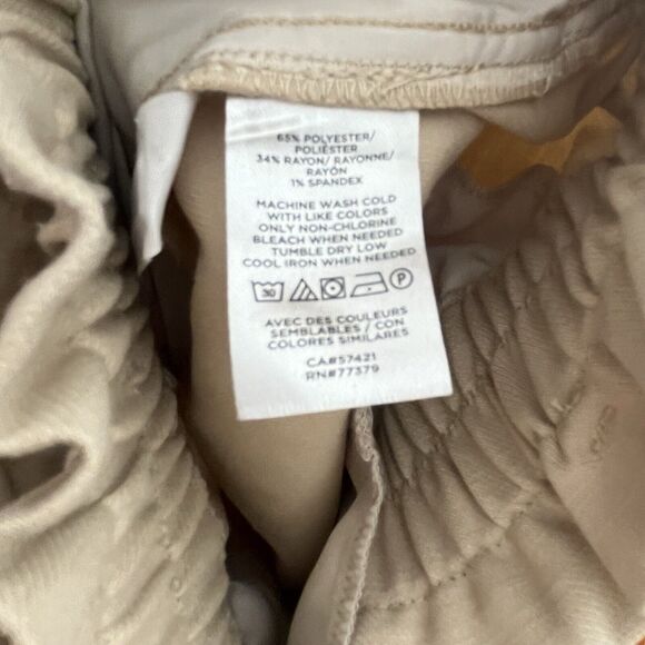 Ann Taylor Wide Leg High Rise Belted Trouser Pants Khaki Tan Womens Small - Picture 9 of 10